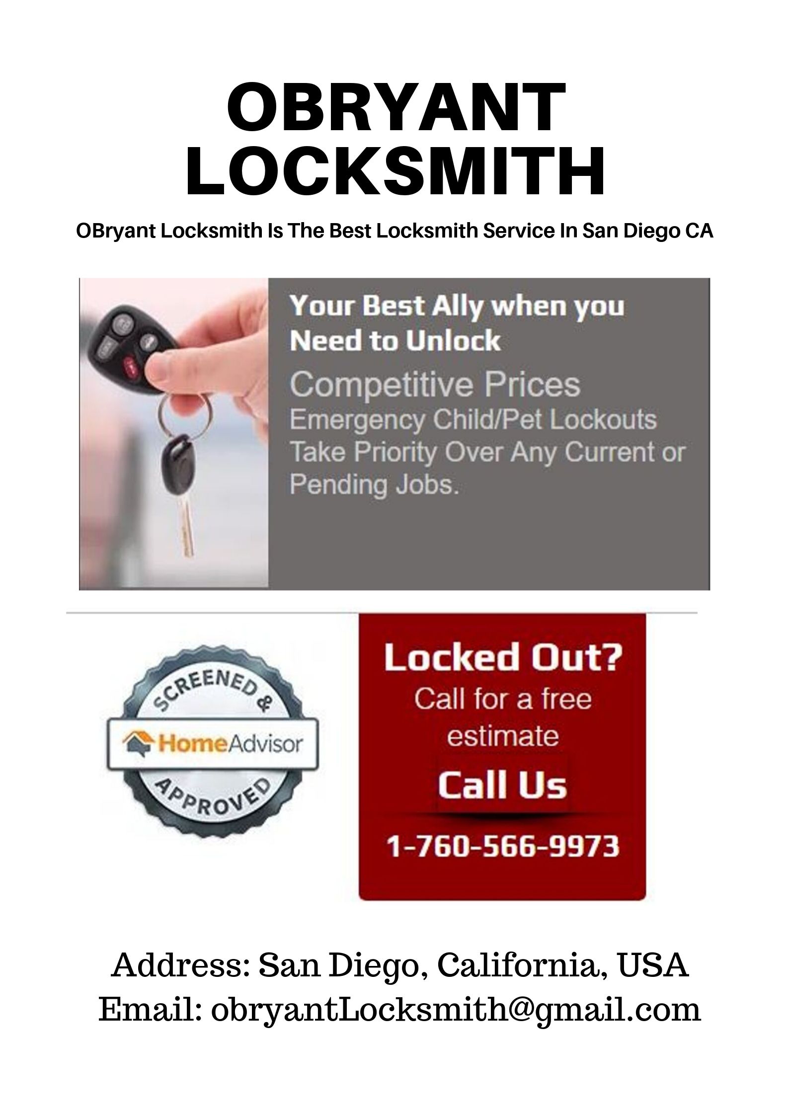 Emergency Locksmith Service San Diego CA 